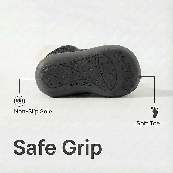 Baby Sock Shoes Toddler Walking Shoes Infant Non-Slip Slippers with Soft Rubber Sole Baby Boys Girls Sneakers