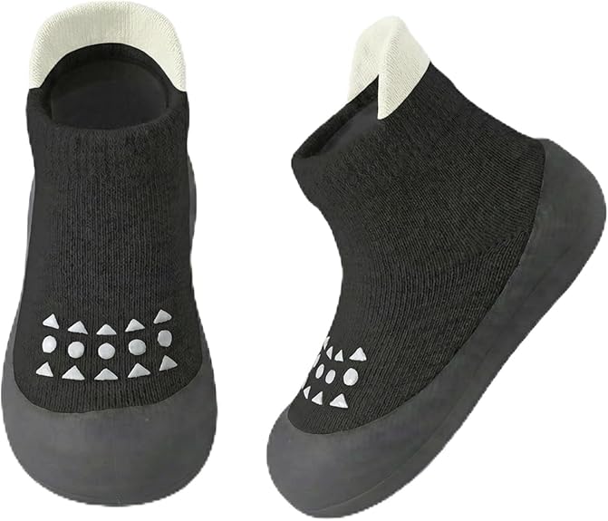 Baby Sock Shoes Toddler Walking Shoes Infant Non-Slip Slippers with Soft Rubber Sole Baby Boys Girls Sneakers